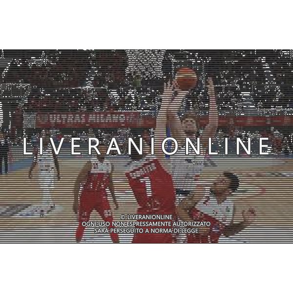 Eric Mika ,A|X Armani Exchange Milano - Germani Basket Brescia semifinale di Supercoppa Italiana, Brescia 29 settembre 2018. Ph Fotolive Simone Venezia / AGENZIA ALDO LIVERANI SAS - AX Armani Exchange Milano - Germani Basket Brescia Semifinale di Supercoppa Italiana di basket 2018 al PalaLeonessa di Brescia 29.09.2018