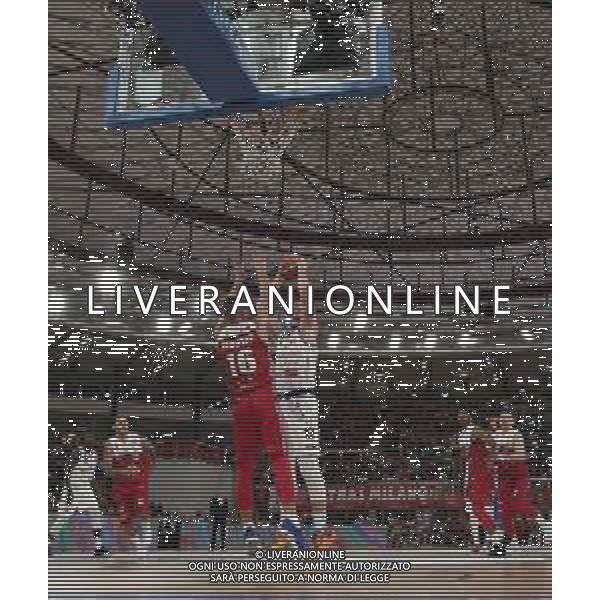 Eric Mika ,A|X Armani Exchange Milano - Germani Basket Brescia semifinale di Supercoppa Italiana, Brescia 29 settembre 2018. Ph Fotolive Simone Venezia / AGENZIA ALDO LIVERANI SAS - AX Armani Exchange Milano - Germani Basket Brescia Semifinale di Supercoppa Italiana di basket 2018 al PalaLeonessa di Brescia 29.09.2018
