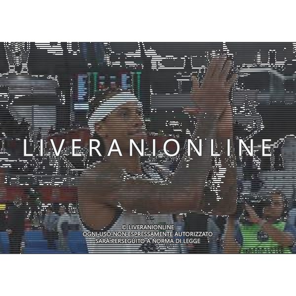 delusione a fine partita di David Jerard Moss ,A|X Armani Exchange Milano - Germani Basket Brescia semifinale di Supercoppa Italiana, Brescia 29 settembre 2018. Ph Fotolive Simone Venezia / AGENZIA ALDO LIVERANI SAS - AX Armani Exchange Milano - Germani Basket Brescia Semifinale di Supercoppa Italiana di basket 2018 al PalaLeonessa di Brescia 29.09.2018