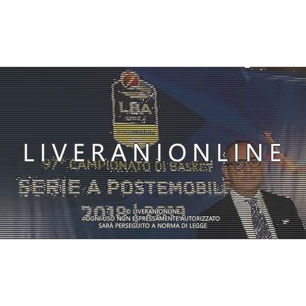 Egidio Bianchi ,presentazione del campionato di Basket 2018 2019, Brescia 1 ottobre 2018. Ph Fotolive Simone Venezia / AGENZIA ALDO LIVERANI SAS - Presentazione del Campionato italiano di pallacanestro maschile Basket Serie A 2018-2019, Brescia 01.10.2018