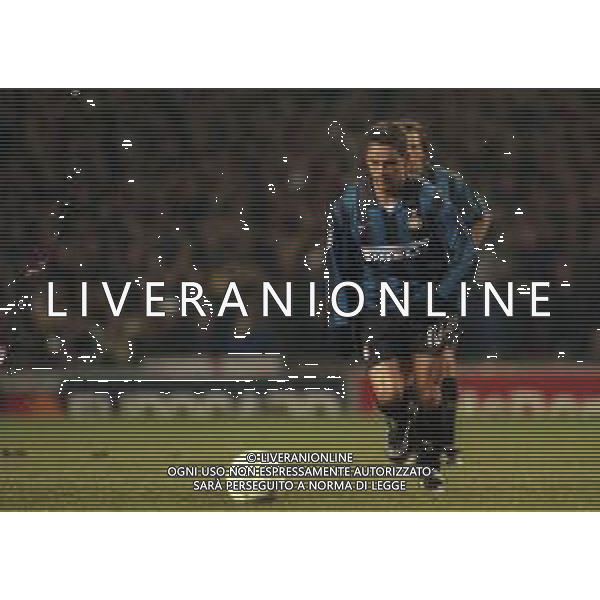 03-03-1999 MANCHESTER. CHAMPIONS LEAGUE MANCHESTER UNITED INTER 2-0 NELLA FOTO ROBERTO BAGGIO AG ALDO LIVERANI SAS