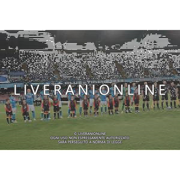 NAPOLI - LIVERPOOL CHAMPIONS LEAGUE 03 OTTOBRE 2018 NELLA FOTO LA FORMAZIONE DEL NAPOLI SCHIERATA NEL PREPARTITA ©MOSCA / AGENZIA ALDO LIVERANI SAS