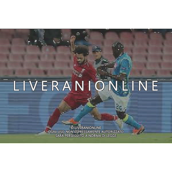 NAPOLI - LIVERPOOL CHAMPIONS LEAGUE 03 OTTOBRE 2018 NELLA FOTO MOHAMED SALAH, KALIDOU KOULIBALY ©MOSCA / AGENZIA ALDO LIVERANI SAS