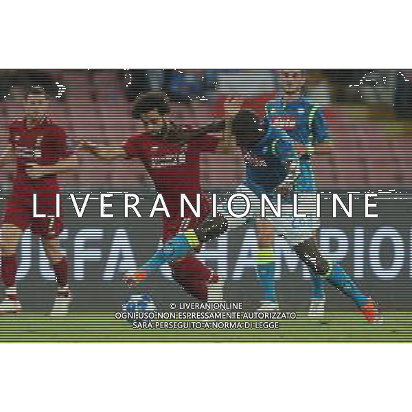 NAPOLI - LIVERPOOL CHAMPIONS LEAGUE 03 OTTOBRE 2018 NELLA FOTO MOHAMED SALAH, KALIDOU KOULIBALY ©MOSCA / AGENZIA ALDO LIVERANI SAS