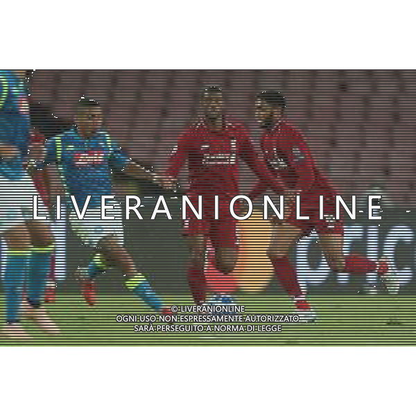 NAPOLI - LIVERPOOL CHAMPIONS LEAGUE 03 OTTOBRE 2018 NELLA FOTO MARQUEZ ALLAN, GEORGINIO WIJNALDUM, ,JOE GOMEZ ©MOSCA / AGENZIA ALDO LIVERANI SAS