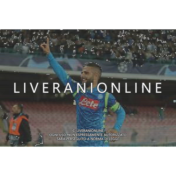 NAPOLI - LIVERPOOL CHAMPIONS LEAGUE 03 OTTOBRE 2018 NELLA FOTO ESULTANZA DOPO IL GOL DI LORENZO INSIGNE ©MOSCA / AGENZIA ALDO LIVERANI SAS
