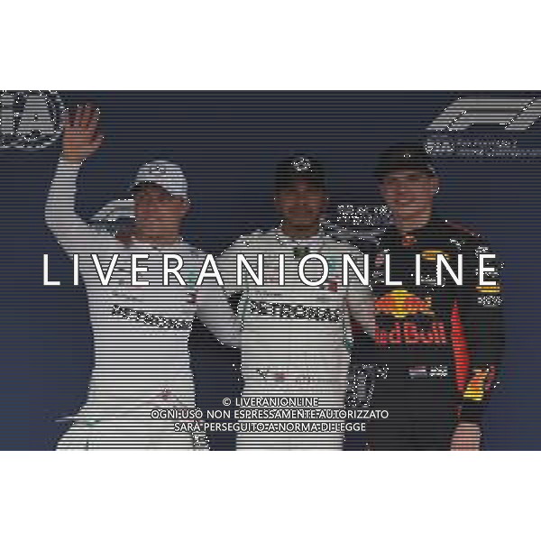 Pole for Lewis Hamilton (GBR) Mercedes AMG F1 W09, 2nd for Valtteri Bottas (FIN) Mercedes AMG F1 and 3rd for Max Verstappen (NLD) Red Bull Racing RB14. 06.10.2018. Formula 1 World Championship, Rd 17, Japanese Grand Prix, Suzuka, Japan, Qualifying Day. AG ALDO LIVERANI SAS-ONLY ITALY