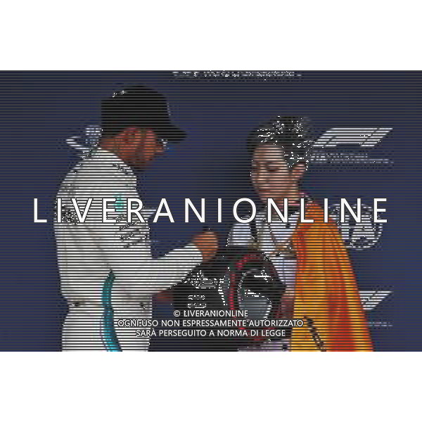 Lewis Hamilton (GBR) Mercedes AMG F1 celebrates his Pirelli Pole Position Award. 06.10.2018. Formula 1 World Championship, Rd 17, Japanese Grand Prix, Suzuka, Japan, Qualifying Day. AG ALDO LIVERANI SAS-ONLY ITALY