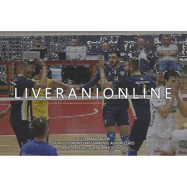 Rimini Volley Cup 2018 quadrangolare di volley maschile - Calzedonia Verona vs la Kioene Padova 06/10/2018 nella foto: esultanza Calzedonia Verona ©Claudio Zamagni/Agenzia Aldo Liverani / AGENZIA ALDO LIVERANI SAS