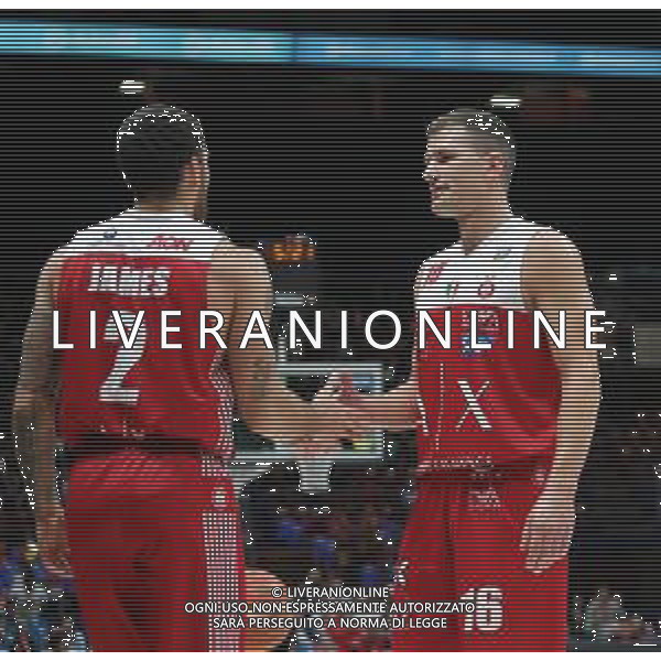 LBA Lega Basket Serie A 2018/2019 Giornata 1 Milano - 07.10.2018 AIX Armani Echange Milano-Happy Casa Brindisi Nella Foto:Nemanja Nedovic - Mike James /Ph.Vitez-Ag. Aldo Liverani