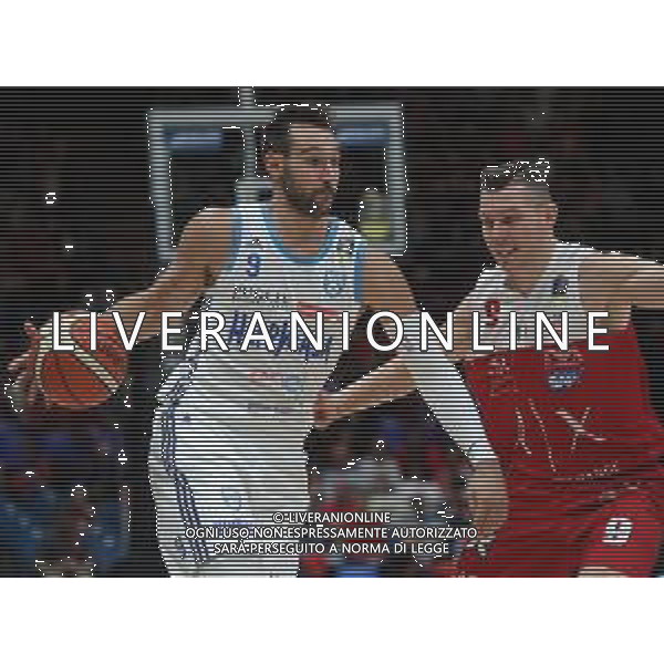 LBA Lega Basket Serie A 2018/2019 Giornata 1 Milano - 07.10.2018 AIX Armani Echange Milano-Happy Casa Brindisi Nella Foto:Riccardo Moraschini - Dairis Bertans /Ph.Vitez-Ag. Aldo Liverani
