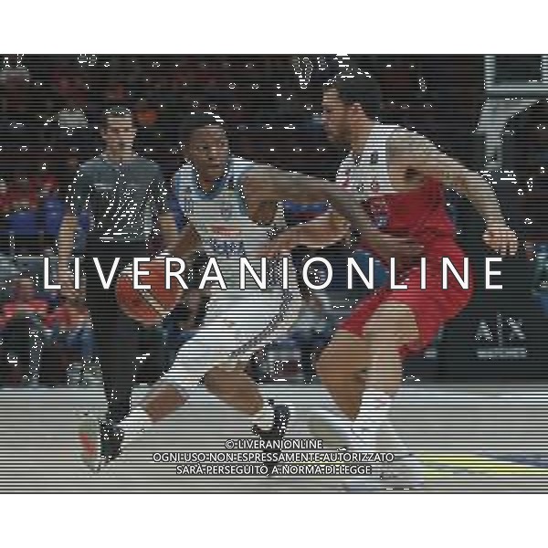 LBA Lega Basket Serie A 2018/2019 Giornata 1 Milano - 07.10.2018 AIX Armani Echange Milano-Happy Casa Brindisi Nella Foto:Wes Clark - Mike James /Ph.Vitez-Ag. Aldo Liverani