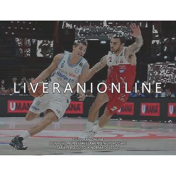 LBA Lega Basket Serie A 2018/2019 Giornata 1 Milano - 07.10.2018 AIX Armani Echange Milano-Happy Casa Brindisi Nella Foto:Zanelli Alessandro - James Mike /Ph.Vitez-Ag. Aldo Liverani