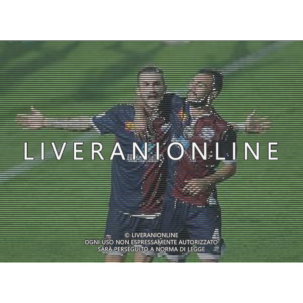 IMOLA 10 10 2018 COPPA ITALIA IMOLESE CALCIO-PISTOIESE NELLA FOTO ESULTANZA DOPO GOL ERIC LANINI E BENSAJA NICHOLAS FOTO GIANNI SANNA-AG ALDO LIVERANI SAS