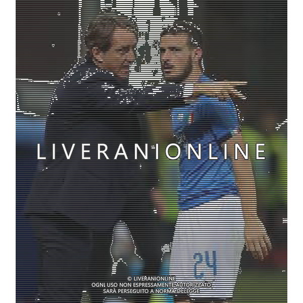 Amichevole Genova - 10.10.2018 Italia-Ucraina Nella Foto:Roberto Mancini - Alessandro Florenzi /Ph.Vitez-Ag. Aldo Liverani