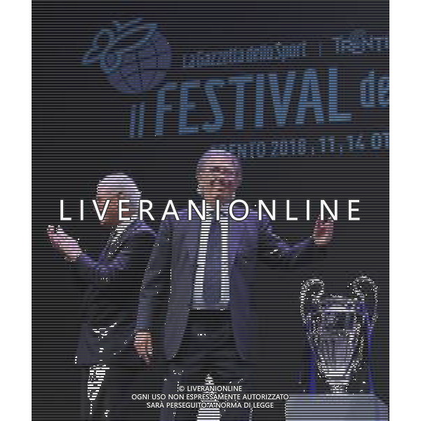 Festival dello Sport Trento 2018 Trento - 12.10.2018 Nella Foto:L’ Inter del Triplete - Enrico Mentana - Andrea Elefante - Massimo Moratti - Tronchetti Provera - Marco Branca - Javier Zanetti - Diego Milito - Julio Cesar - marco Materazzi - Maicon - Orlandoni - Francesco Toldo /Ph.Vitez-Ag. Aldo Liverani