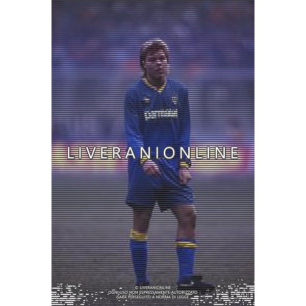 RETROSPETTIVA THOMAS BROLIN CALCIATORE NELLA FOTO THOMAS BROLIN CON LA MAGLIA DEL PARMA CALCIO AG ALDO LIVERANI SAS