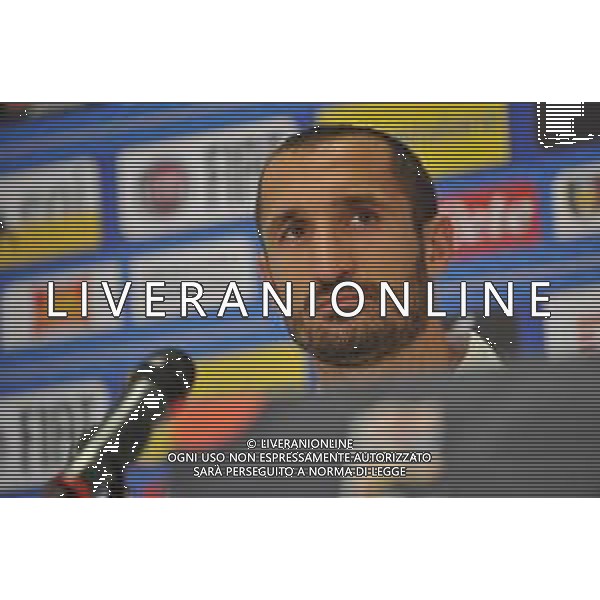 2018.10.13 Chorzow Pilka nozna UEFA Liga Narodow Konferencja i Trening Reprezentacji Wloch N/z Giorgio Chiellini Foto Rafal Rusek / PressFocus 2018.10.13 Chorzow Football UEFA Nations League Konferencja i Trening Reprezentacji Wloch Giorgio Chiellini Credit: Rafal Rusek / PressFocus / NEWSPIX.PL --- Newspix.pl/ AGENZIA ALDO LIVERANI SAS - ITALY ONLY EDITORIAL USE ONLY - Allenamento e Conferenza Stampa della Nazionale Italiana a Chorzow in Polonia 13.10.2018