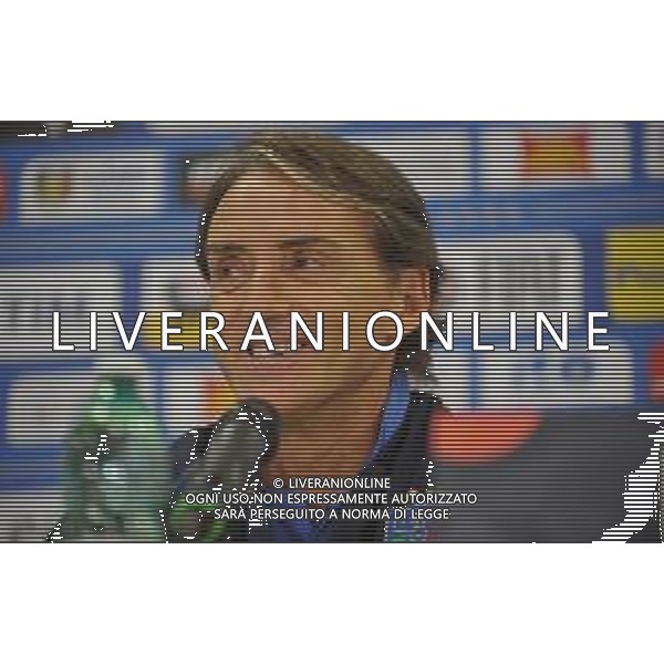 2018.10.13 Chorzow Pilka nozna UEFA Liga Narodow Konferencja i Trening Reprezentacji Wloch N/z Roberto Mancini Foto Rafal Rusek / PressFocus 2018.10.13 Chorzow Football UEFA Nations League Konferencja i Trening Reprezentacji Wloch Roberto Mancini Credit: Rafal Rusek / PressFocus / NEWSPIX.PL --- Newspix.pl/ AGENZIA ALDO LIVERANI SAS - ITALY ONLY EDITORIAL USE ONLY - Allenamento e Conferenza Stampa della Nazionale Italiana a Chorzow in Polonia 13.10.2018