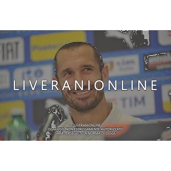2018.10.13 Chorzow Pilka nozna UEFA Liga Narodow Konferencja i Trening Reprezentacji Wloch N/z Giorgio Chiellini Foto Rafal Rusek / PressFocus 2018.10.13 Chorzow Football UEFA Nations League Konferencja i Trening Reprezentacji Wloch Giorgio Chiellini Credit: Rafal Rusek / PressFocus / NEWSPIX.PL --- Newspix.pl/ AGENZIA ALDO LIVERANI SAS - ITALY ONLY EDITORIAL USE ONLY - Allenamento e Conferenza Stampa della Nazionale Italiana a Chorzow in Polonia 13.10.2018
