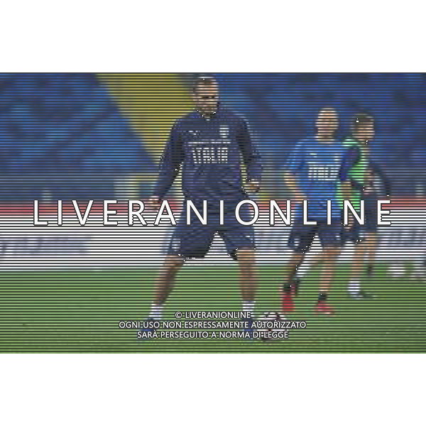 2018.10.13 Chorzow Pilka nozna UEFA Liga Narodow Konferencja i Trening Reprezentacji Wloch N/z giorgio chiellini Foto Rafal Rusek / PressFocus 2018.10.13 Chorzow Football UEFA Nations League Konferencja i Trening Reprezentacji Wloch Credit: Rafal Rusek / PressFocus / NEWSPIX.PL --- Newspix.pl/ AGENZIA ALDO LIVERANI SAS - ITALY ONLY EDITORIAL USE ONLY - Allenamento e Conferenza Stampa della Nazionale Italiana a Chorzow in Polonia 13.10.2018