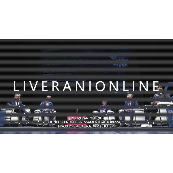Festival dello Sport Trento 2018 Trento - 14.10.2018 Nella Foto:Carlo Ancelotti, Josep Guardiola, Arrigo Sacchi, Gianni Valenti, vicedirettore vicario de La Gazzetta dello Sport e direttore scientifico de Il Festival dello Sport /Ph.Vitez-Ag. Aldo Liverani
