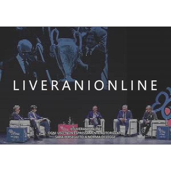 Festival dello Sport Trento 2018 Trento - 14.10.2018 Nella Foto:Carlo Ancelotti, Josep Guardiola, Arrigo Sacchi, Gianni Valenti, vicedirettore vicario de La Gazzetta dello Sport e direttore scientifico de Il Festival dello Sport /Ph.Vitez-Ag. Aldo Liverani