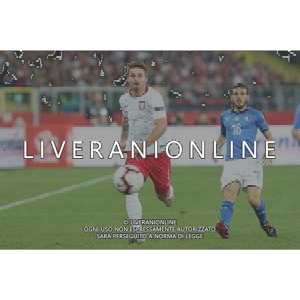CHORZOW 14.10.2018 SPORT PILKA NOZNA FOOTBALL LIGA NARODOW - UEFA NATIONS LEAGUE POLSKA - WLOCHY POLAND - ITALY NZ. KAROL LINETTY (POL) ALESSANDRO FLORENZI (ITA) FOT. MICHAL CHWIEDUK / FOKUSMEDIA.COM.PL / NEWSPIX.PL --- Newspix.pl / AGENZIA ALDO LIVERANI SAS - ITALY ONLY EDITORIAL USE ONLY - Polonia - Italia UEFA Nations League 14.10.2018