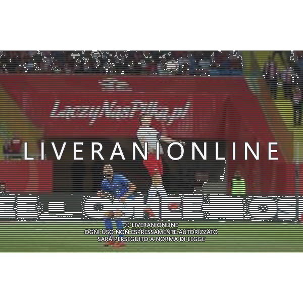 CHORZOW 14.10.2018 SPORT PILKA NOZNA FOOTBALL LIGA NARODOW - UEFA NATIONS LEAGUE POLSKA - WLOCHY POLAND - ITALY NZ. LEONARDO BONUCCI (ITA) ROBERT LEWANDOWSKI (POL) FOT. MICHAL CHWIEDUK / FOKUSMEDIA.COM.PL / AGENZIA ALDO LIVERANI SAS - ITALY ONLY EDITORIAL USE ONLY - Polonia - Italia UEFA Nations League 14.10.2018