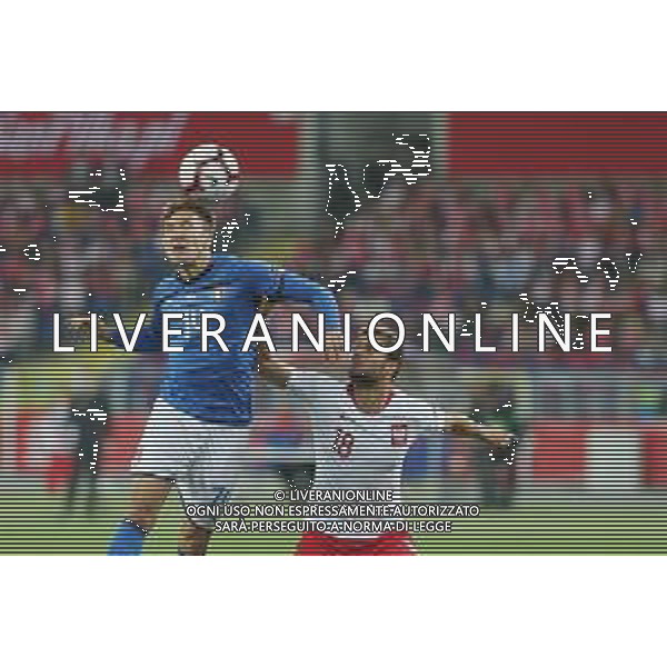 CHORZOW 14.10.2018 SPORT PILKA NOZNA FOOTBALL LIGA NARODOW - UEFA NATIONS LEAGUE POLSKA - WLOCHY POLAND - ITALY NZ. FEDERICO CHIESA (ITA) BARTOSZ BERESZYNSKI (POL) FOT. MICHAL CHWIEDUK / FOKUSMEDIA.COM.PL / NEWSPIX.PL --- Newspix.pl / AGENZIA ALDO LIVERANI SAS - ITALY ONLY EDITORIAL USE ONLY - Polonia - Italia UEFA Nations League 14.10.2018