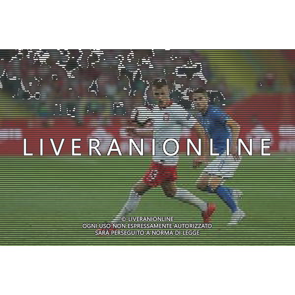 CHORZOW 14.10.2018 SPORT PILKA NOZNA FOOTBALL LIGA NARODOW - UEFA NATIONS LEAGUE POLSKA - WLOCHY POLAND - ITALY NZ. DAMIAN SZYMANSKI (POL) JORGINHO (ITA) FOT. MICHAL CHWIEDUK / FOKUSMEDIA.COM.PL / AGENZIA ALDO LIVERANI SAS - ITALY ONLY EDITORIAL USE ONLY - Polonia - Italia UEFA Nations League 14.10.2018