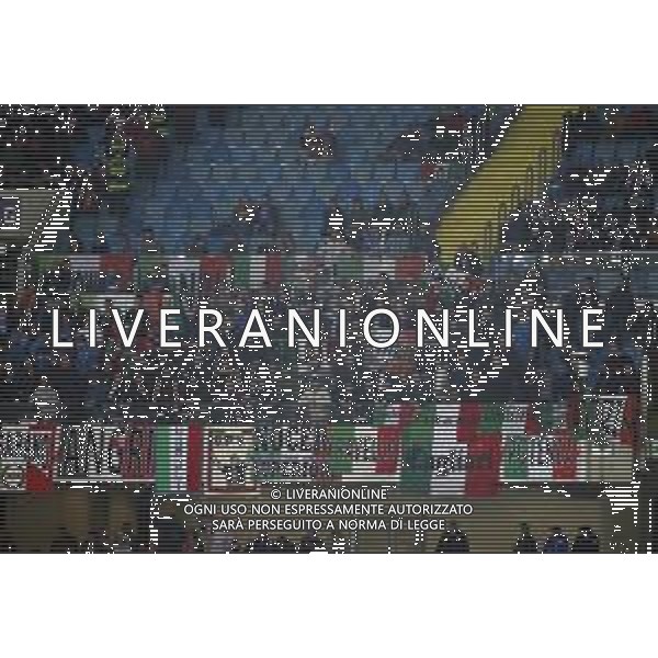 CHORZOW STADION SLASKI 14.10.2018 LIGA NARODOW PILKA NOZNA POLSKA (BIALO-CZERWONE) - WLOCHY (NIEBIESKO-BIALE) NZ kibic kibice Wloch . - TIFOSI ITALIANI FOT TOMASZ WANTULA / NEWSPIX.PL CHORZOW 14.10.2018 FOOTBALL MEN\'S LEAGUE OF NATIONS POLAND - ITALY TOMASZ WANTULA / NEWSPIX.PL --- Newspix.pl / AGENZIA ALDO LIVERANI SAS - ITALY ONLY EDITORIAL USE ONLY - Polonia - Italia UEFA Nations League 14.10.2018