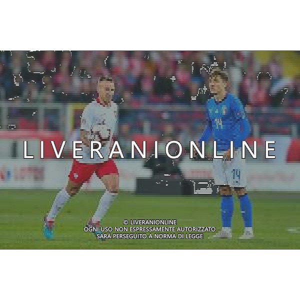 2018.10.14 Chorzow Pilka nozna UEFA Liga Narodow 2019 Polska - Wlochy N/z Jacek Goralski - FEDERICO CHIESA Foto Pawel Andrachiewicz / PressFocus 2018.10.14 Chorzow Football UEFA Nations League 2019 Poland - Italy Jacek Goralski Credit: Pawel Andrachiewicz / PressFocus / NEWSPIX.PL --- Newspix.pl / AGENZIA ALDO LIVERANI SAS - ITALY ONLY EDITORIAL USE ONLY - Polonia - Italia UEFA Nations League 14.10.2018