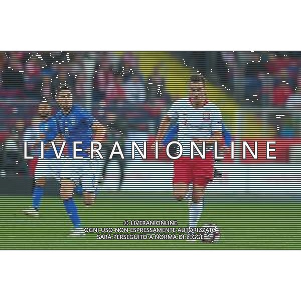 2018.10.14 Chorzow Pilka nozna UEFA Liga Narodow 2019 Polska - Wlochy N/z Arkadiusz Milik Jorginho Foto Pawel Andrachiewicz / PressFocus 2018.10.14 Chorzow Football UEFA Nations League 2019 Poland - Italy Arkadiusz Milik Jorginho Credit: Pawel Andrachiewicz / PressFocus / NEWSPIX.PL --- Newspix.pl / AGENZIA ALDO LIVERANI SAS - ITALY ONLY EDITORIAL USE ONLY - Polonia - Italia UEFA Nations League 14.10.2018