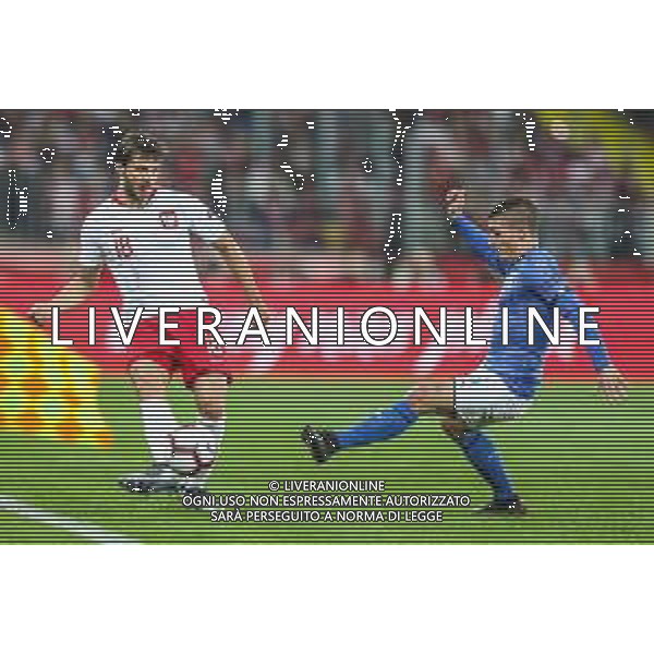 14.10.2018 CHORZOW - KATOWICE, STADION SLASKI (KATOWICE, POLAND SILESIA STADIUM) PILKA NOZNA (FOOTBALL) LIGA NARODOW UEFA (UEFA NATIONAL LEAGUE) MECZ POLSKA - WLOCHY ( GAME POLAND - ITALY ) NZ BARTOSZ BERESZYNSKI - MARCO VERRATTI FOTO LUKASZ GROCHALA/CYFRASPORT / NEWSPIX.PL --- Newspix.pl / AGENZIA ALDO LIVERANI SAS - ITALY ONLY EDITORIAL USE ONLY - Polonia - Italia UEFA Nations League 14.10.2018