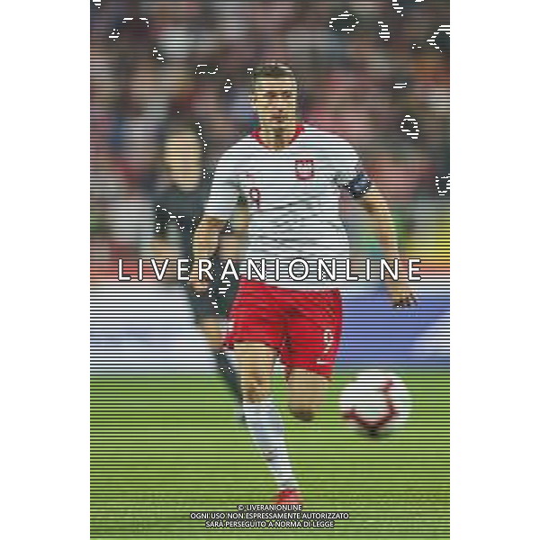 14.10.2018 CHORZOW - KATOWICE, STADION SLASKI (KATOWICE, POLAND SILESIA STADIUM) PILKA NOZNA (FOOTBALL) LIGA NARODOW UEFA (UEFA NATIONAL LEAGUE) MECZ POLSKA - WLOCHY ( GAME POLAND - ITALY ) NZ ROBERT LEWANDOWSKI SYLWETKA FOTO LUKASZ GROCHALA/CYFRASPORT / NEWSPIX.PL --- Newspix.pl / AGENZIA ALDO LIVERANI SAS - ITALY ONLY EDITORIAL USE ONLY - Polonia - Italia UEFA Nations League 14.10.2018