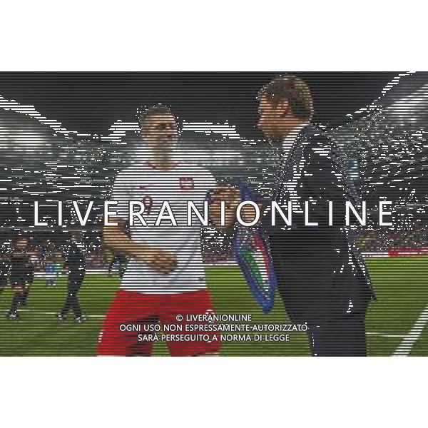 14.10.2018 CHORZOW - KATOWICE, STADION SLASKI (KATOWICE, POLAND SILESIA STADIUM) PILKA NOZNA (FOOTBALL) LIGA NARODOW UEFA (UEFA NATIONAL LEAGUE) MECZ POLSKA - WLOCHY ( GAME POLAND - ITALY ) NZ ROBERT LEWANDOWSKI, JAKUB KWIATKOWSKI FOTO LUKASZ GROCHALA/CYFRASPORT / NEWSPIX.PL --- Newspix.pl / AGENZIA ALDO LIVERANI SAS - ITALY ONLY EDITORIAL USE ONLY - Polonia - Italia UEFA Nations League 14.10.2018