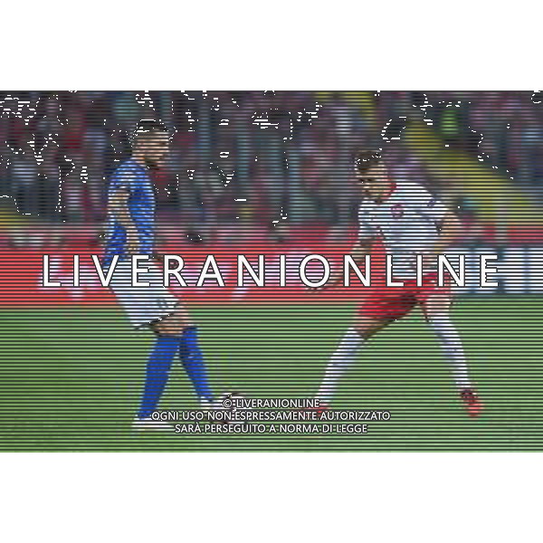 14.10.2018 CHORZOW - KATOWICE, STADION SLASKI (KATOWICE, POLAND SILESIA STADIUM) PILKA NOZNA (FOOTBALL) LIGA NARODOW UEFA (UEFA NATIONAL LEAGUE) MECZ POLSKA - WLOCHY ( GAME POLAND - ITALY ) NZ DAMIAN SZYMANSKI - CRISTIANO BIRAGHI FOTO MARCIN PIRGA / CYFRASPORT / NEWSPIX.PL --- Newspix.pl / AGENZIA ALDO LIVERANI SAS - ITALY ONLY EDITORIAL USE ONLY - Polonia - Italia UEFA Nations League 14.10.2018