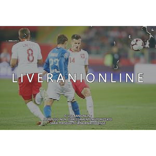 Chorzow , Stadion Slaski 14.10.2018 Sport , Pilka nozna , Reprezentacja , Kadra , Liga Narodow , Liga A , Grupa 3 , Polska - Wlochy NZ Nicolo Barella ( ITA ) Arkadiusz Reca ( POL ) FOT Michal Nowak / Newspix.pl Chorzow , Silesian Stadium 14.10.2018 Sport , Football National Teams , UEFA Nations League , League A , Group 3 , Poland - Italy photo by Michal Nowak / Newspix.pl --- Newspix.pl / AGENZIA ALDO LIVERANI SAS - ITALY ONLY EDITORIAL USE ONLY - Polonia - Italia UEFA Nations League 14.10.2018