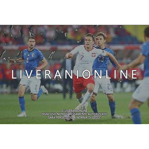 Chorzow , Stadion Slaski 14.10.2018 Sport , Pilka nozna , Reprezentacja , Kadra , Liga Narodow , Liga A , Grupa 3 , Polska - Wlochy NZ Jorginho ( ITA ) Arkadiusz Milik ( POL ) Nicolo Barella ( ITA ) FOT Michal Nowak / Newspix.pl Chorzow , Silesian Stadium 14.10.2018 Sport , Football National Teams , UEFA Nations League , League A , Group 3 , Poland - Italy photo by Michal Nowak / Newspix.pl --- Newspix.pl / AGENZIA ALDO LIVERANI SAS - ITALY ONLY EDITORIAL USE ONLY - Polonia - Italia UEFA Nations League 14.10.2018