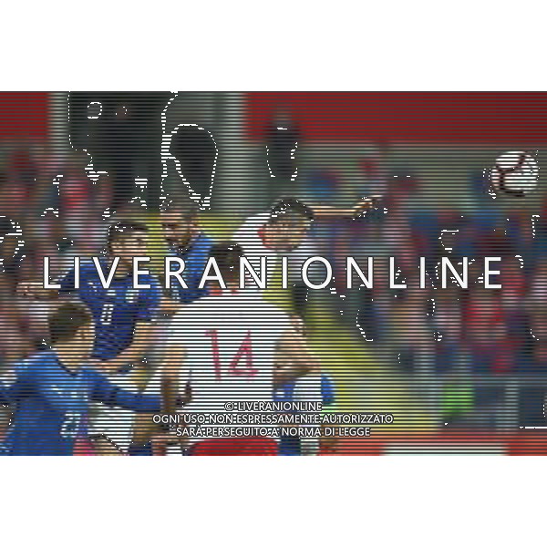 Chorzow , Stadion Slaski 14.10.2018 Sport , Pilka nozna , Reprezentacja , Kadra , Liga Narodow , Liga A , Grupa 3 , Polska - Wlochy NZ Jorginho ( ITA ) Leonardo Bonucci ( ITA ) Robert Lewandowski ( POL ) FOT Michal Nowak / Newspix.pl Chorzow , Silesian Stadium 14.10.2018 Sport , Football National Teams , UEFA Nations League , League A , Group 3 , Poland - Italy photo by Michal Nowak / Newspix.pl --- Newspix.pl / AGENZIA ALDO LIVERANI SAS - ITALY ONLY EDITORIAL USE ONLY - Polonia - Italia UEFA Nations League 14.10.2018