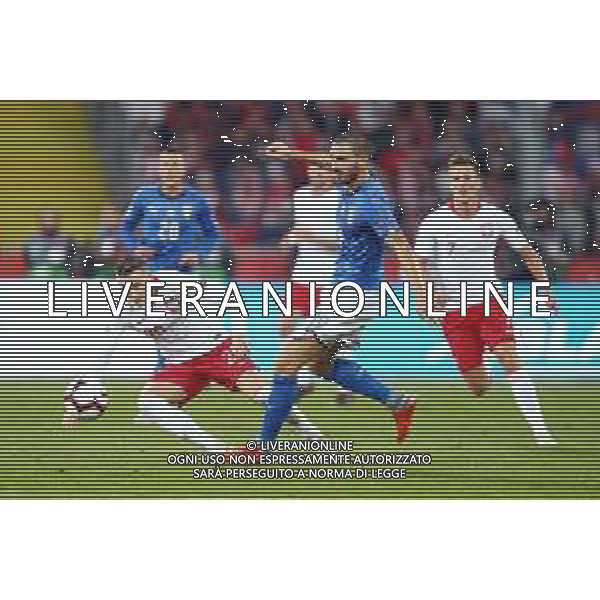 Chorzow , Stadion Slaski 14.10.2018 Sport , Pilka nozna , Reprezentacja , Kadra , Liga Narodow , Liga A , Grupa 3 , Polska - Wlochy NZ Piotr Zielinski ( POL ) Leonardo Bonucci ( ITA ) FOT Michal Nowak / Newspix.pl Chorzow , Silesian Stadium 14.10.2018 Sport , Football National Teams , UEFA Nations League , League A , Group 3 , Poland - Italy photo by Michal Nowak / Newspix.pl --- Newspix.pl / AGENZIA ALDO LIVERANI SAS - ITALY ONLY EDITORIAL USE ONLY - Polonia - Italia UEFA Nations League 14.10.2018