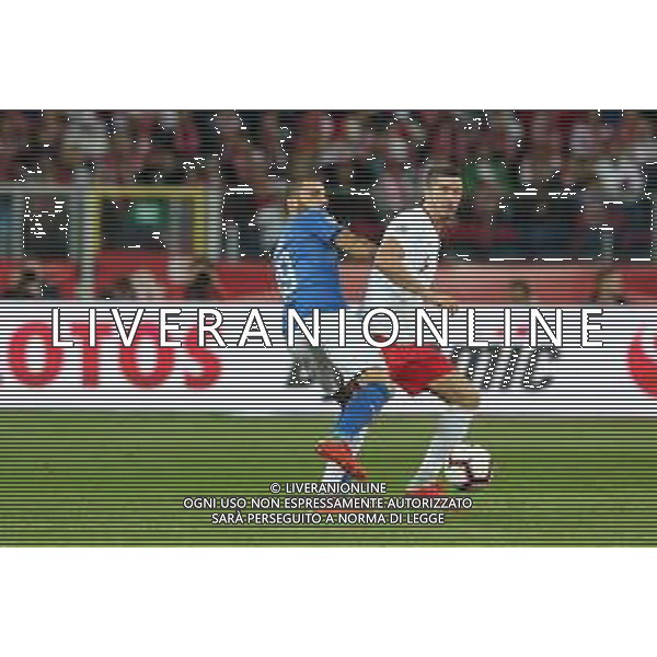 CHORZOW 14.10.2018 MECZ 4. KOLEJKA LIGA NARODOW GRUPA A3 SEZON 2018/19: POLSKA - WLOCHY --- 2018-19 UEFA NATIONS LEAGUE GROUP A3 FOOTBALL MATCH: POLAND - ITALY LEONARDO BONUCCI ROBERT LEWANDOWSKI FOT. PIOTR KUCZA/FOTOPYK / NEWSPIX.PL --- Newspix.pl / AGENZIA ALDO LIVERANI SAS - ITALY ONLY EDITORIAL USE ONLY - Polonia - Italia UEFA Nations League 14.10.2018