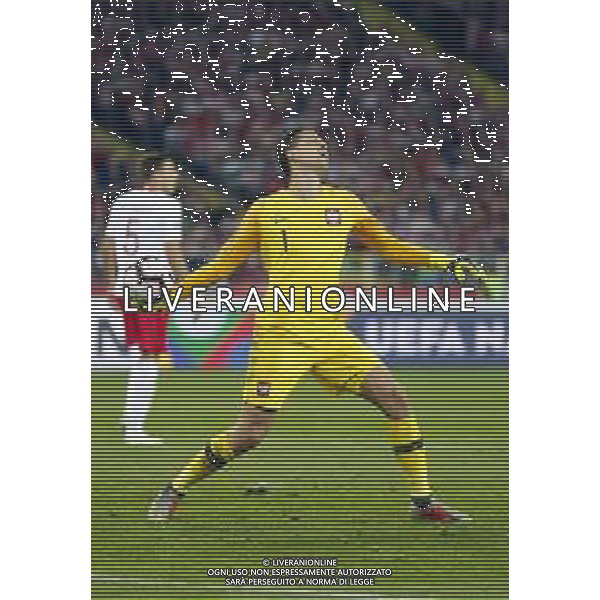 CHORZOW STADION SLASKI 14.10.2018 LIGA NARODOW PILKA NOZNA POLSKA (BIALO-CZERWONE) - WLOCHY (NIEBIESKO-BIALE) NZ Wojciech Szczesny . FOT TOMASZ WANTULA / NEWSPIX.PL CHORZOW 14.10.2018 FOOTBALL MEN\'S LEAGUE OF NATIONS POLAND - ITALY TOMASZ WANTULA / NEWSPIX.PL --- Newspix.pl / AGENZIA ALDO LIVERANI SAS - ITALY ONLY EDITORIAL USE ONLY - Polonia - Italia UEFA Nations League 14.10.2018