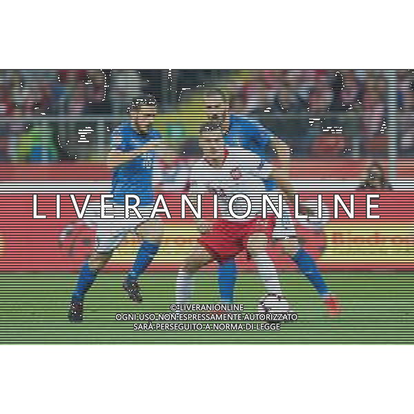 2018.10.14 Chorzow Pilka nozna UEFA Liga Narodow Polska - Wlochy N/z Arkadiusz Reca, Alessandro Florenzi leonardo bonucci Foto Marcin Karczewski / PressFocus 2018.10.14 Chorzow Football UEFA Nations League Poland - Italy Arkadiusz Reca, Alessandro Florenzi Credit: Marcin Karczewski / PressFocus / NEWSPIX.PL --- Newspix.pl / AGENZIA ALDO LIVERANI SAS - ITALY ONLY EDITORIAL USE ONLY - Polonia - Italia UEFA Nations League 14.10.2018
