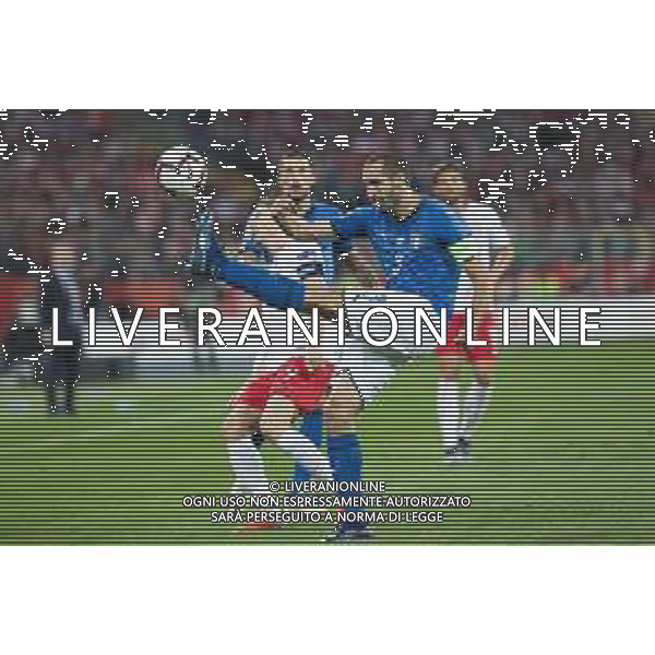2018.10.14 Chorzow Pilka nozna UEFA Liga Narodow Polska - Wlochy N/z giorgio chiellini Foto Marcin Karczewski / PressFocus 2018.10.14 Chorzow Football UEFA Nations League Poland - Italy Arkadiusz Reca, Alessandro Florenzi Credit: Marcin Karczewski / PressFocus / NEWSPIX.PL --- Newspix.pl / AGENZIA ALDO LIVERANI SAS - ITALY ONLY EDITORIAL USE ONLY - Polonia - Italia UEFA Nations League 14.10.2018