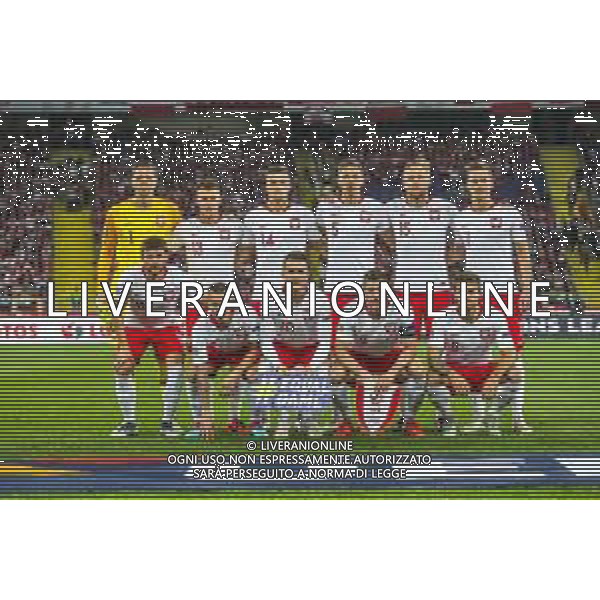 14.10.2018 CHORZOW - KATOWICE, STADION SLASKI (KATOWICE, POLAND SILESIA STADIUM) PILKA NOZNA (FOOTBALL) LIGA NARODOW UEFA (UEFA NATIONAL LEAGUE) MECZ POLSKA - WLOCHY ( GAME POLAND - ITALY ) NZ POLSKA PRZED MECZEM W LIDZE NARODOW Z WLOCHAMI NA STADIONIE SLASKIM ZDJECIE GRUPOWE WOJCIECH SZCZESNY, ARKADIUSZ RECA, KAMIL GLIK, JAN BEDNAREK, BARTOSZ BERESZYNSKI, DAMIAN SZYMANSKI, JACEK GORALSKI, PIOTR ZIELINSKI, KAROL LINETTY, ARKADIUSZ MILIK, ROBERT LEWANDOWSKI FOTO LUKASZ GROCHALA/CYFRASPORT / NEWSPIX.PL --- Newspix.pl / AGENZIA ALDO LIVERANI SAS - ITALY ONLY EDITORIAL USE ONLY - Polonia - Italia UEFA Nations League 14.10.2018