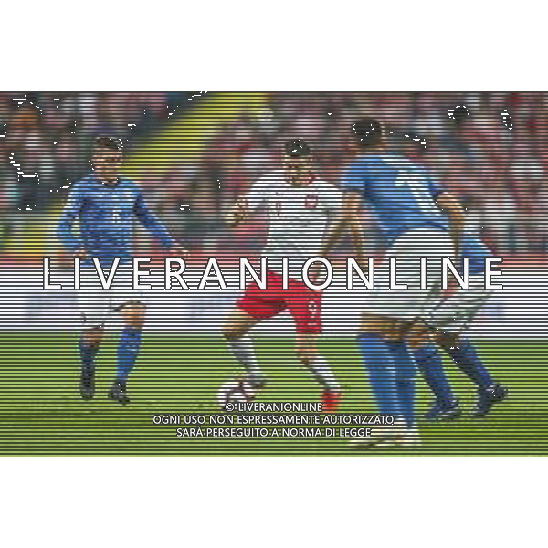 14.10.2018 CHORZOW - KATOWICE, STADION SLASKI (KATOWICE, POLAND SILESIA STADIUM) PILKA NOZNA (FOOTBALL) LIGA NARODOW UEFA (UEFA NATIONAL LEAGUE) MECZ POLSKA - WLOCHY ( GAME POLAND - ITALY ) NZ ROBERT LEWANDOWSKI marco verratti FOTO LUKASZ GROCHALA/CYFRASPORT / NEWSPIX.PL --- Newspix.pl / AGENZIA ALDO LIVERANI SAS - ITALY ONLY EDITORIAL USE ONLY - Polonia - Italia UEFA Nations League 14.10.2018