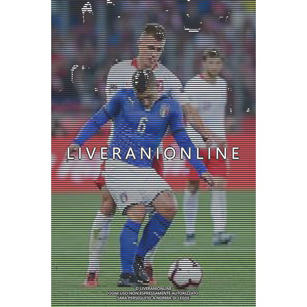 14.10.2018 CHORZOW - KATOWICE, STADION SLASKI (KATOWICE, POLAND SILESIA STADIUM) PILKA NOZNA (FOOTBALL) LIGA NARODOW UEFA (UEFA NATIONAL LEAGUE) MECZ POLSKA - WLOCHY ( GAME POLAND - ITALY ) NZ DAMIAN SZYMANSKI VERRATTI MARCO FOTO MARCIN PIRGA / CYFRASPORT / NEWSPIX.PL --- Newspix.pl / AGENZIA ALDO LIVERANI SAS - ITALY ONLY EDITORIAL USE ONLY - Polonia - Italia UEFA Nations League 14.10.2018