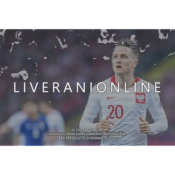 14.10.2018 CHORZOW - KATOWICE, STADION SLASKI (KATOWICE, POLAND SILESIA STADIUM) PILKA NOZNA (FOOTBALL) LIGA NARODOW UEFA (UEFA NATIONAL LEAGUE) MECZ POLSKA - WLOCHY ( GAME POLAND - ITALY ) NZ PIOTR ZIELINSKI FOTO MARCIN PIRGA / CYFRASPORT / NEWSPIX.PL --- Newspix.pl / AGENZIA ALDO LIVERANI SAS - ITALY ONLY EDITORIAL USE ONLY - Polonia - Italia UEFA Nations League 14.10.2018